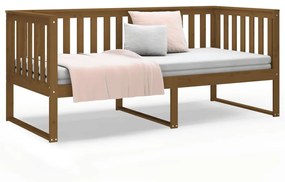 Sofá-cama 90x190 cm madeira de pinho maciça castanho mel