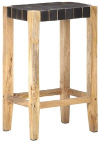 Bancos de bar 2 pcs 75 cm couro genuíno preto