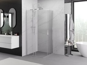 Mexen Exo-S Duo cabine de duche quadrada de correr 90 x 90 cm, transparente, cromo - 8111-090-090-01-00