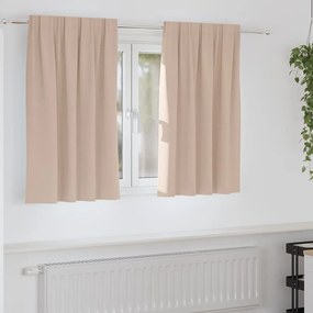 vidaXL Cortinas 2 pcs Cinzento-acastanhado 140 x 140 cm Poliéster