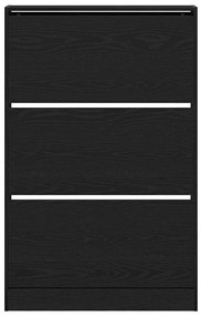 Cabide para Sapatos Preto Carvalho 80x21x125,5 cm Madeira Derivada