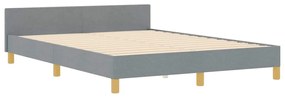 Cama vidaXL Cinza Claro 160x200 cm em Tecido