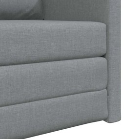 Sofá-cama de Chão 2 em 1 Cinza-claro 74x77x81 cm Tecido