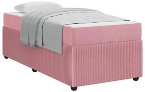 Estrutura de cama com colchão Outros Rosa 80 x 200 cm Veludo