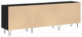 Armário para TV vidaXL Preto Carvalho 150x30x50 cm Madeira engenheirad