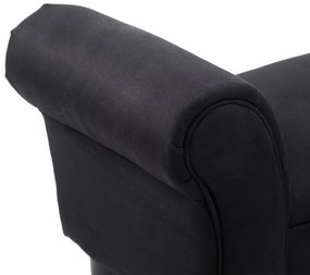 Banco Moderno de Linho – Wissy – 102x31x51 cm – Preto – Design Contemp