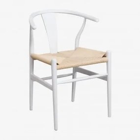 Cadeira De Jantar Em Madeira De Olmo Uish Edition Madeira Branca - Sklum