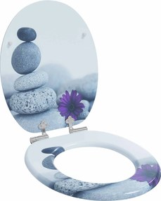 vidaXL Assento de Sanitário com Fechamento Suave Cinzento 44 x 38 cm