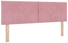 Cama Box com Colchão vidaXL Rosa 160x200 cm Veludo