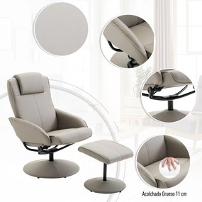 Poltrona Relax Joyn Reclinável - Cinza - Design Moderno