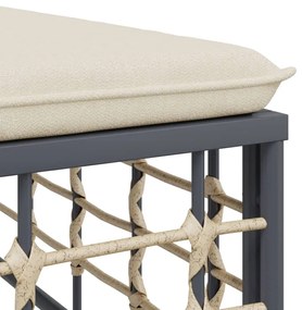 6 pcs conjunto lounge de jardim c/ almofadões vime PE antracite