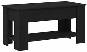 Mesa de Café de Carvalho Preto - 101x49x52 cm Feita de Madeira Reforça