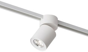 Foco moderno branco para sistema de calha monofásico GU10 70mm - Iconic Roto Moderno