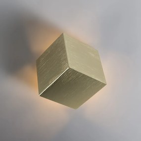 Conjunto de 2 candeeiros de parede modernos dourados - Cube