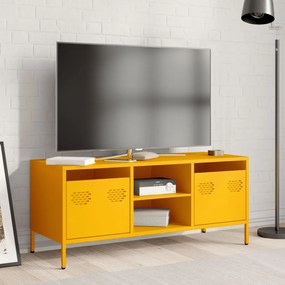 Móvel TV 101,5x39x43,5 cm aço laminado a frio amarelo mostarda