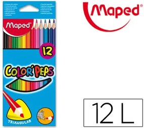 Lápis de Cor Maped Triangulares Caixa de 12 Unidades