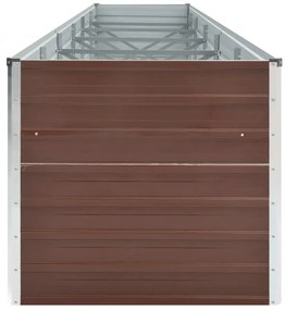 Canteiro elevado de jardim 480x80x77cm aço galvanizado castanho