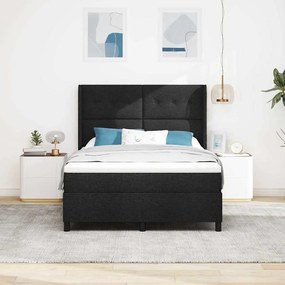Cama Box com colchão Preto 140x200 cm em tecido
