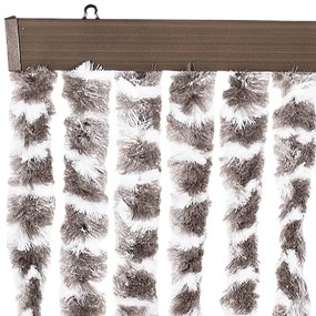 Cortina anti-insetos 100x230cm chenille cinza-acastanh./branco