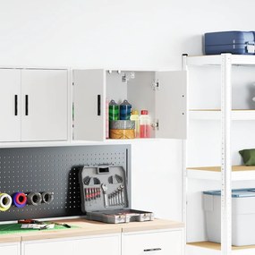 vidaXL Armário de parede da garagem branco madeira engenheirada