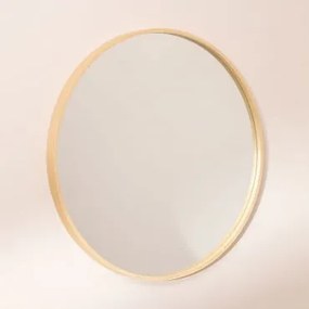 Espelho de Parede Redondo em Madeira Yiro Ø70 cm - Sklum