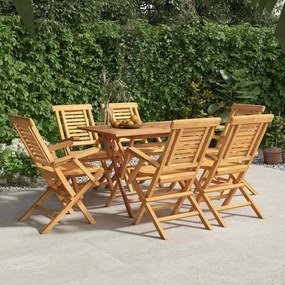 vidaXL Cadeiras de jardim dobráveis 6 pcs 56x63x90 cm teca maciça