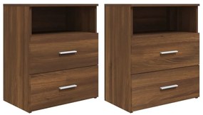 Mesas de cabeceira 2 pcs 50x32x60 cm cor carvalho castanho