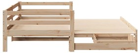 Sofá-cama com gavetão e gavetas sem colchão 80x200 cm