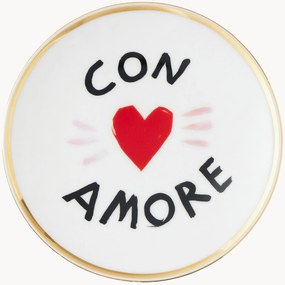 Prato de sobremesa em porcelana artesanal Con Amore