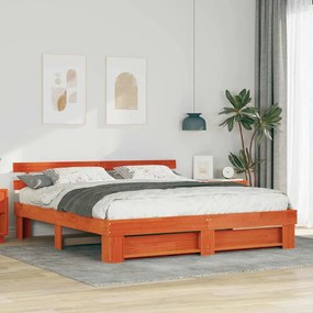 vidaXL Estrutura da Cama Castanho 180 x 200 cm Madeira de pinho maciça