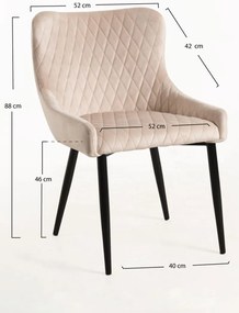 Pack 6 Cadeiras Sanda Veludo - Beige
