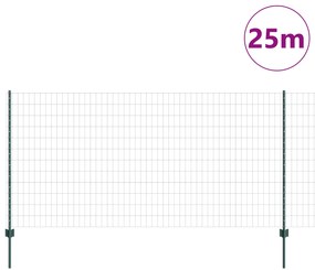 Cercas Euro com 11 postes U Verde 1,2x25 m Aço