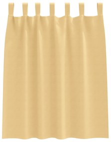 Cortinas opacas com cortinas 2 pcs Bege 140 x 140 cm Poliéster