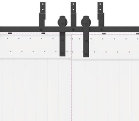 Kit de ferragens para porta deslizante 366 cm aço preto