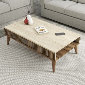Mesa de Centro Milan – Nogueira Travertino – 105 cm x 35 cm x 60 cm