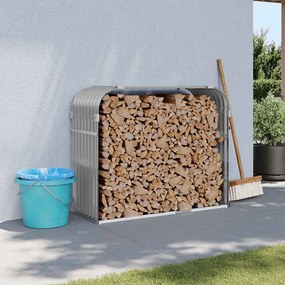 vidaXL Suporte de lenha 120x45x100 cm aço galvanizado cinza-claro