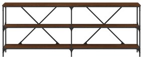 Mesa consola 200x30x75cm deriv. madeira/ferro carvalho castanho