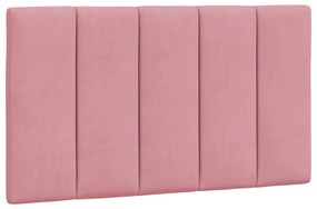 Estrutura de cama c/ luzes LED 90x190 cm veludo rosa