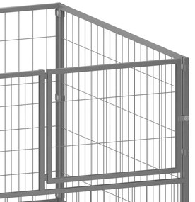 Canil para cães 200x100x70 cm aço prateado
