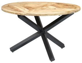 Mesa de jantar redonda 120x76 cm madeira de mangueira maciça