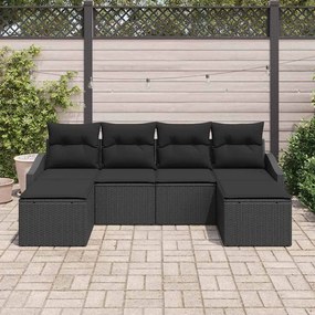 Conjunto de Jantar para o Jardim com 6 Peças e Almofadas em Rattan Sin