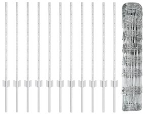 Postes para Cerca vidaXL 11 pcs U-Channel 80 cm Aço Galvanizado, Cerca