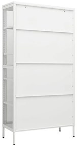 Vitrine 90x40x180 cm vidro temperado e aço branco