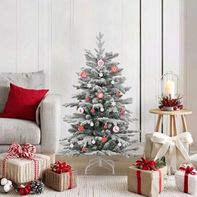 vidaXL Conjunto de Bolas de Natal 40 pcs Vermelho e Branco