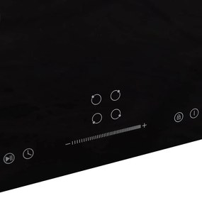 Placa de indução com 4 discos ecrã tátil vidro 7000 W 77 cm