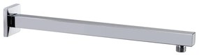 vidaXL Braço de apoio chuveiro quadrado aço inox. 201 40 cm prateado