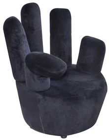 vidaXL Cadeira em forma de mão veludo preto