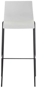 Conjunto de 2 bancos de bar Hoover em plástico e com estrutura preta 43 x 100 x 48 cm Branco