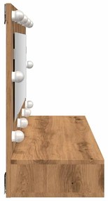 Toucador de Parede com Luzes LED - 90x31,5x62 cm - Carvalho Artisiano
