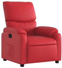 Poltrona reclinável couro artificial vermelho